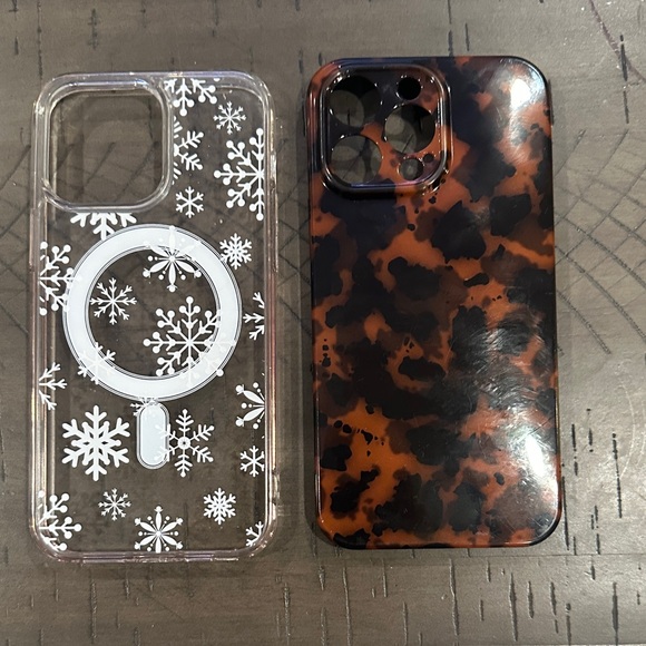 Other - Tortoise Shell and Clear Snowflake Phone Cases